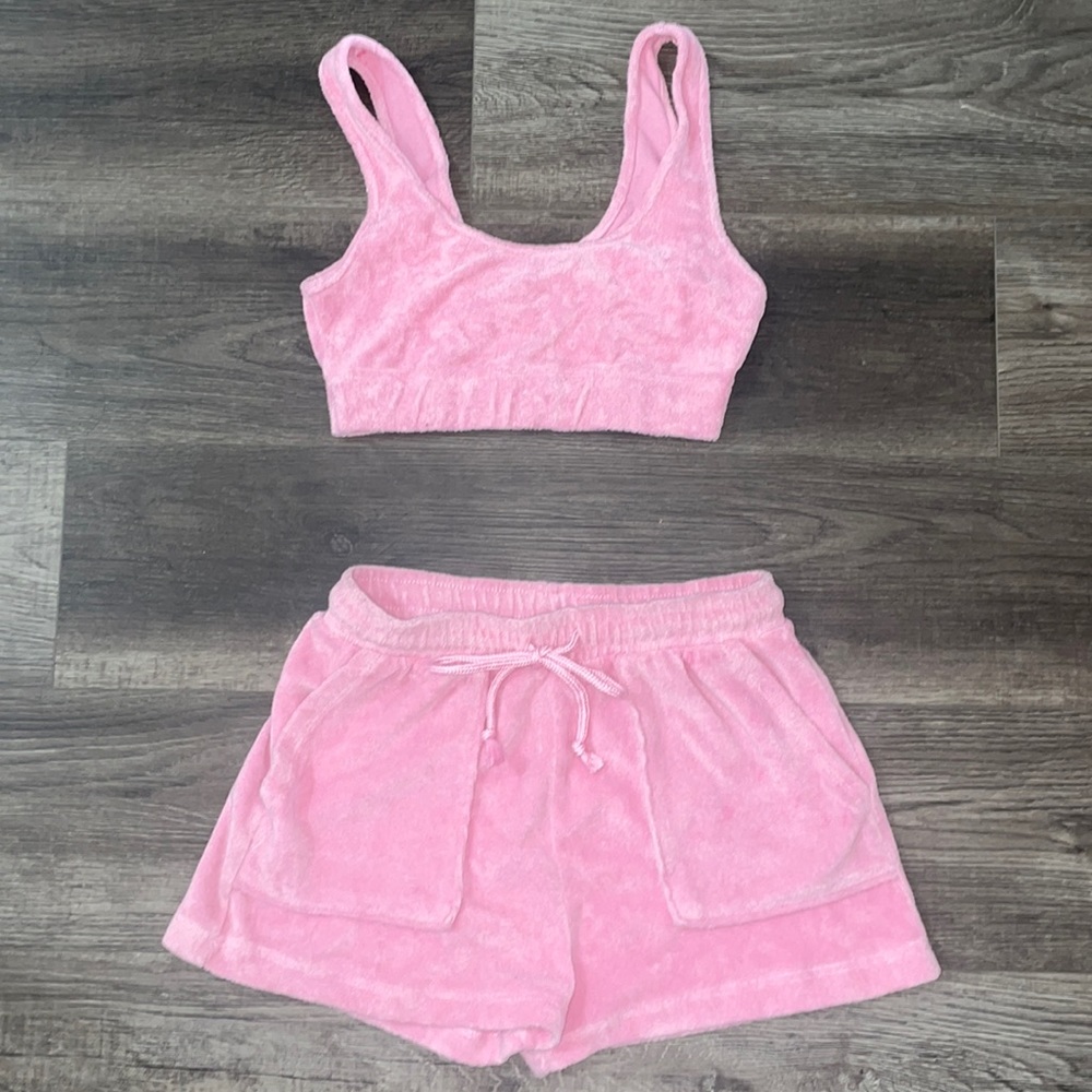 Zara two piece terry cloth set